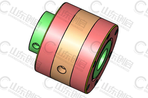 R型贯穿轴安装旋转接头3D图