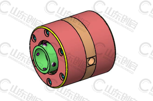R型贯穿轴安装旋转接头3D图