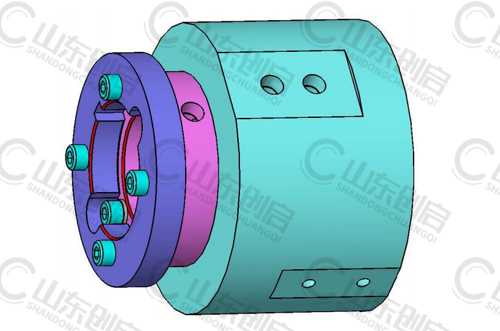 Y2X8E型通水两通路旋转接头三维立体图
