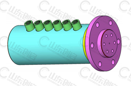 Y5X6A型六通路液压旋转接头三维立体图