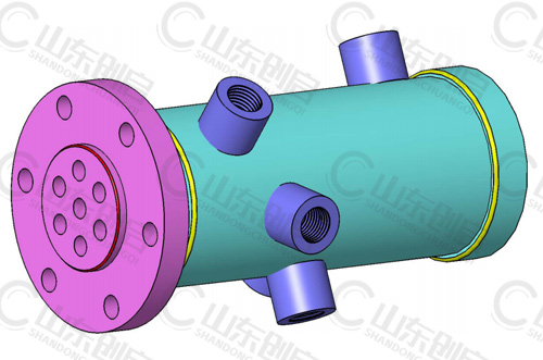 Y5X15M型六通路液压旋转接头三维立体图