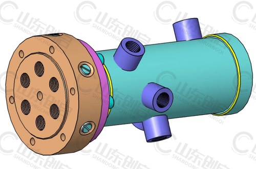 Y5X20型六通路液压旋转接头三维立体图
