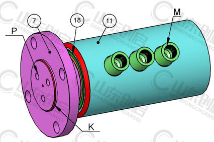 Y3型通气三通路旋转接头零件名称