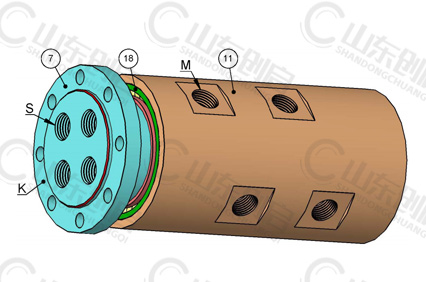 Y4型四通路液压旋转接头零件名称