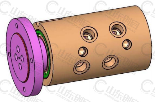 Y3X6A型四通路液压旋转接头三维立体图
