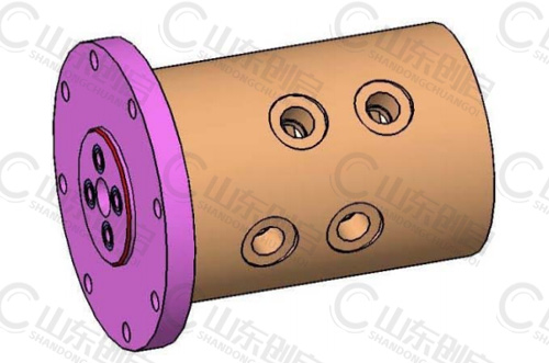 Y4X10D2型四通路液压旋转接头三维立体图