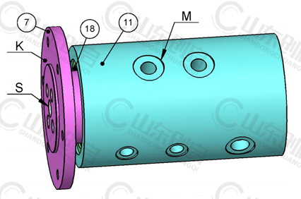 Y5型五通路通气旋转接头零件名称