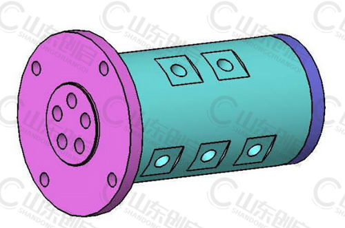Y5X10M型五通路通气旋转接头三维立体图