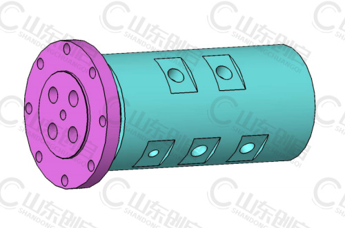 Y5X15M型五通路通气旋转接头三维立体图